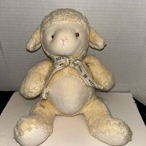 Toys R Us Natural Cream Ivory Lamb Sheep Baby Stuffed Plush Toy